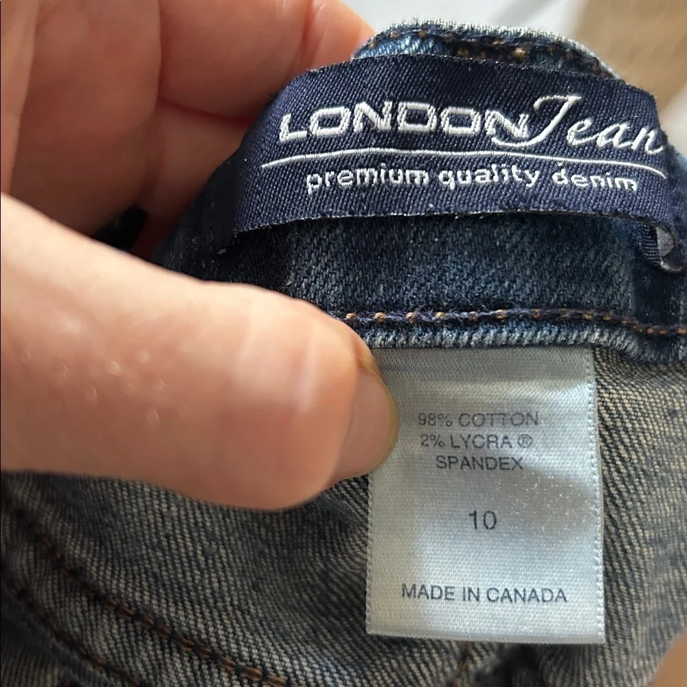 LONDONJEAN Women's Dark Blue Flared Wide Leg Jeans
